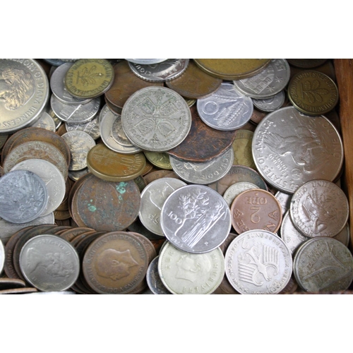 209 - A collection of mixed coins to include foreign and pre decimal British examples.