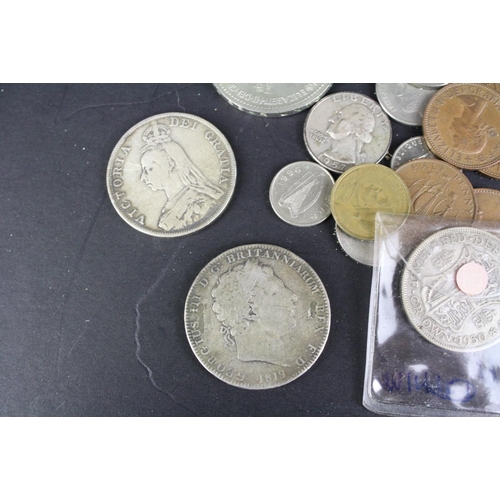 88 - A collection of mainly British pre decimal coins to include silver examples.