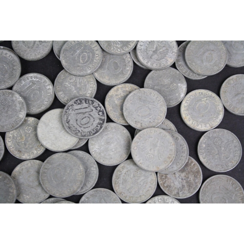 92 - A large collection of World War Two German coins, various mint marks.