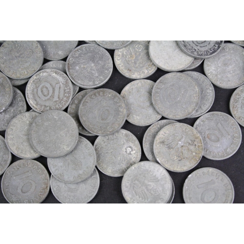 92 - A large collection of World War Two German coins, various mint marks.