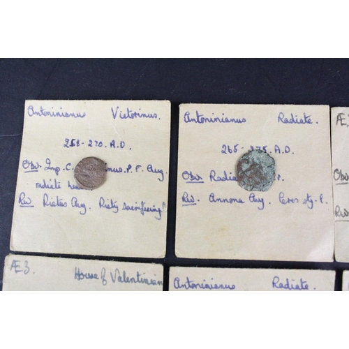 99 - A collection of over fifteen ancient Roman coins to include Claudius II and Constantine examples.