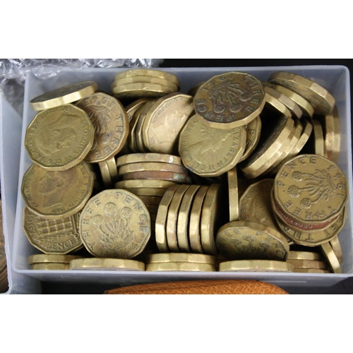 164 - A collection of mainly British pre decimal coins and foreign coins.