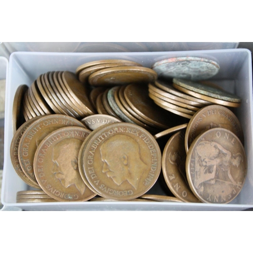 164 - A collection of mainly British pre decimal coins and foreign coins.