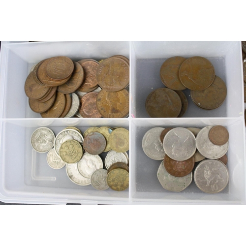 165 - A collection of mainly British pre decimal and foreign coins to include a Queen Victoria 1892 silver... 