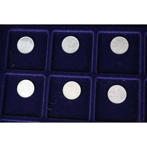 176 - A collection of British pre decimal coins contained within an aluminium collectors case to include s... 