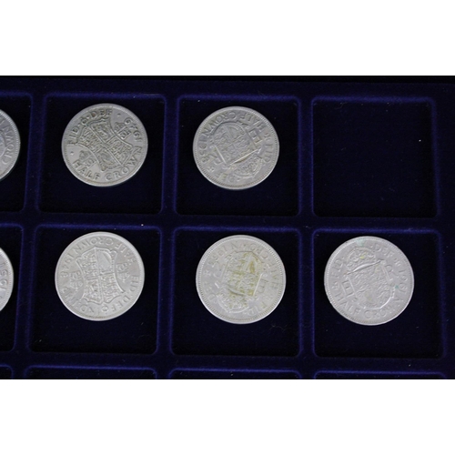 176 - A collection of British pre decimal coins contained within an aluminium collectors case to include s... 