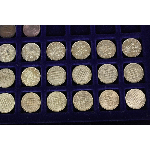 177 - A collection of British pre decimal coins contained within an aluminium collectors case to include t... 