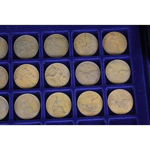 177 - A collection of British pre decimal coins contained within an aluminium collectors case to include t... 