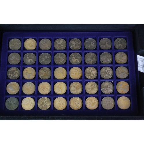 177 - A collection of British pre decimal coins contained within an aluminium collectors case to include t... 