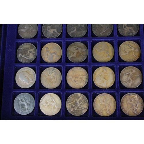 177 - A collection of British pre decimal coins contained within an aluminium collectors case to include t... 