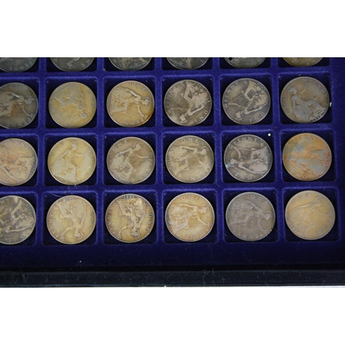 177 - A collection of British pre decimal coins contained within an aluminium collectors case to include t... 