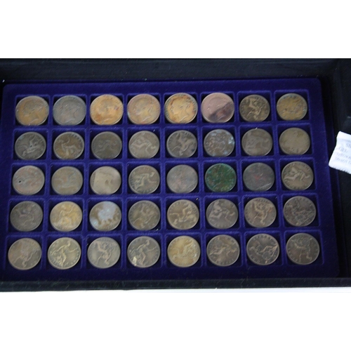 177 - A collection of British pre decimal coins contained within an aluminium collectors case to include t... 