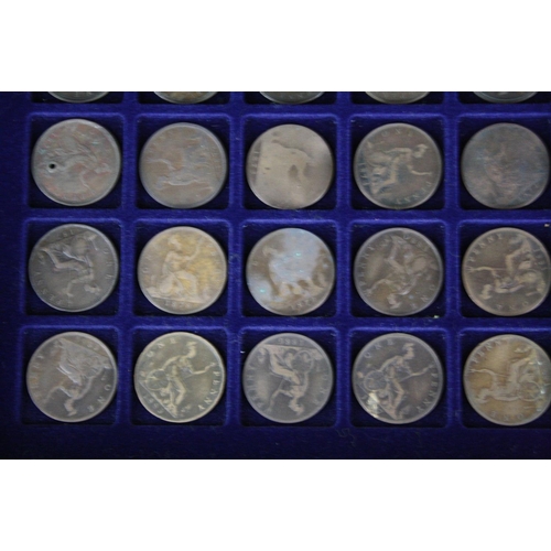 177 - A collection of British pre decimal coins contained within an aluminium collectors case to include t... 