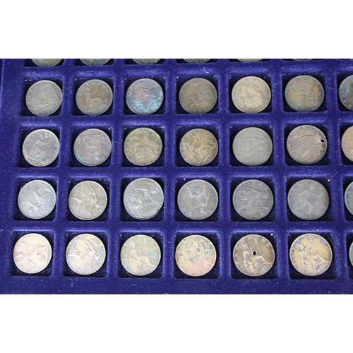 177 - A collection of British pre decimal coins contained within an aluminium collectors case to include t... 