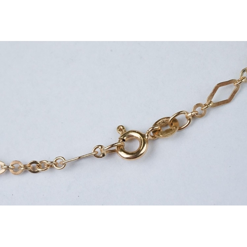 106 - Fancy link 9ct yellow gold chain necklace, openwork lozenge spacers, chain links, bolt ring clasp, l... 