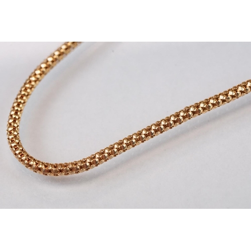 113 - 9ct yellow gold snake link bracelet (af)