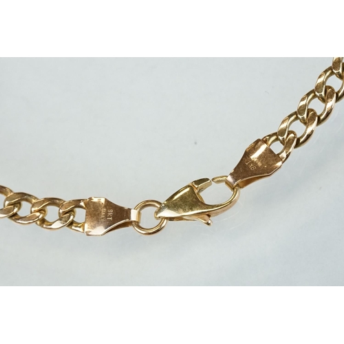 307 - 9ct yellow gold figaro link necklace, lobster clasp, length approx 45.5cm