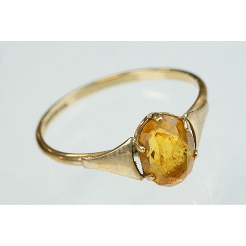 312 - 9ct yellow gold faceted wedding band, width approx 4.5mm, ring size Q½; together with a 9ct yellow g... 