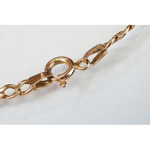 325 - 9ct yellow gold figaro link necklace (af) together with another 9ct yellow gold necklace (af) (2)