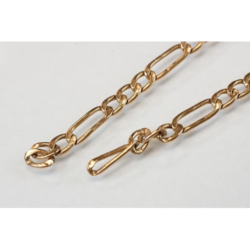 325 - 9ct yellow gold figaro link necklace (af) together with another 9ct yellow gold necklace (af) (2)