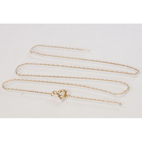 326 - 9ct yellow gold double link chain necklace; 9ct gold plated locket on yellow metal chain, the clasp ... 