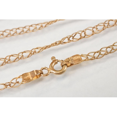 326 - 9ct yellow gold double link chain necklace; 9ct gold plated locket on yellow metal chain, the clasp ... 