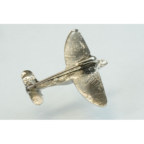 41 - Enamelled silver RAF sweetheart 'wings' brooch; silver Royal Engineers bar brooch; silver Merchant N... 