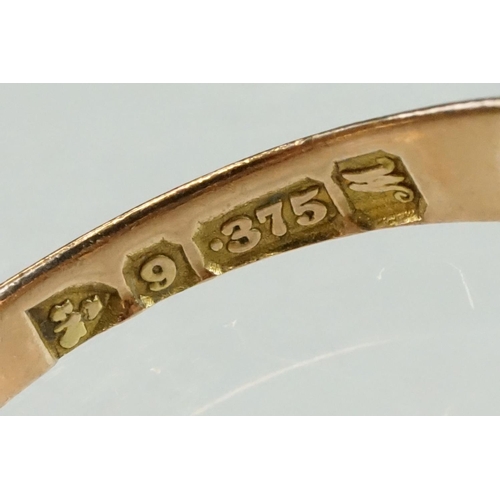 209 - Early 20th century 9ct rose gold keeper style plaited knot ring, tapered shoulders, hallmarked Chest... 