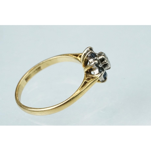 219 - Diamond 18ct yellow gold and platinum ring, the central round brilliant cut diamond weighing approx ... 