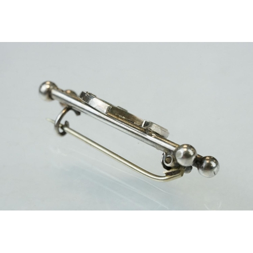 161 - Merchant Navy silver sweetheart brooch, length approx 3cm; together with a late Victorian/ Edwardian... 