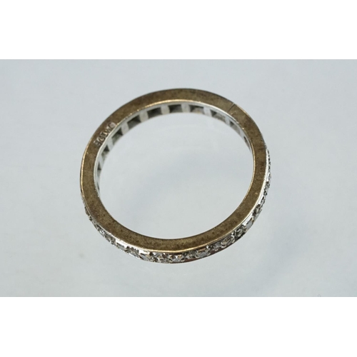 261 - Diamond 9ct white gold full eternity ring, small round eight cut diamonds, width approx 2.5mm, ring ... 