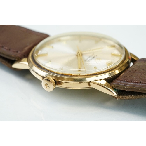 366 - Omega 9ct gold cased 1967 automatic gents wristwatch, with silvered dial, pencil hands and an unbran... 