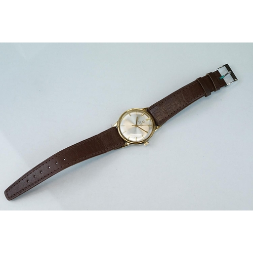 366 - Omega 9ct gold cased 1967 automatic gents wristwatch, with silvered dial, pencil hands and an unbran... 