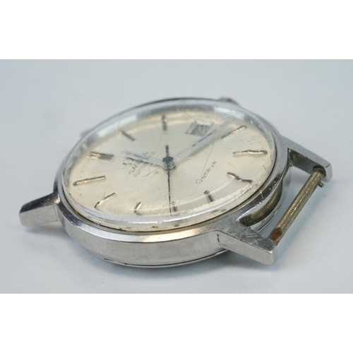 367A - Omega Automatic Genève stainless steel gents wristwatch, with silvered dial, baton hour markers, pen... 