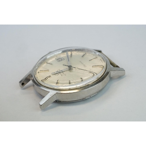 367A - Omega Automatic Genève stainless steel gents wristwatch, with silvered dial, baton hour markers, pen... 