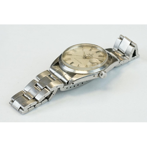 371 - Tudor Oyster Date stainless steel gents wristwatch, with silvered dial, with black date aperture at ... 