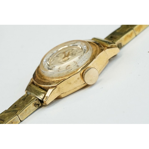 378 - MuDu 18ct gold cased wristwatch, circular champagne dial, gilt Arabic and baton numerals, gilt penci... 