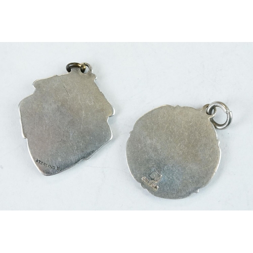 404 - 14 silver watch fobs and medals, mostly stamped sterling or silver, together with 3 white metal and ... 