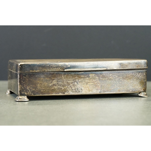 408 - Early George V silver cigarette case, rectangular form, the lid with engraved Royal Engineers crest,... 