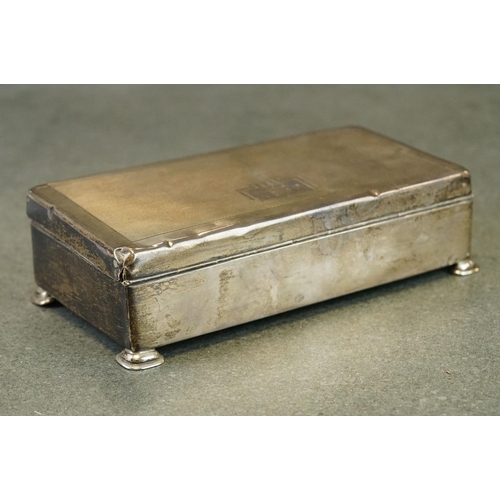 408 - Early George V silver cigarette case, rectangular form, the lid with engraved Royal Engineers crest,... 