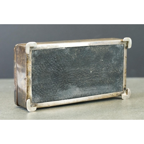 408 - Early George V silver cigarette case, rectangular form, the lid with engraved Royal Engineers crest,... 