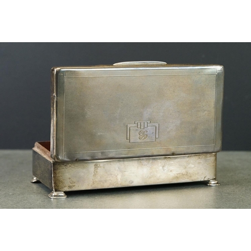 408 - Early George V silver cigarette case, rectangular form, the lid with engraved Royal Engineers crest,... 