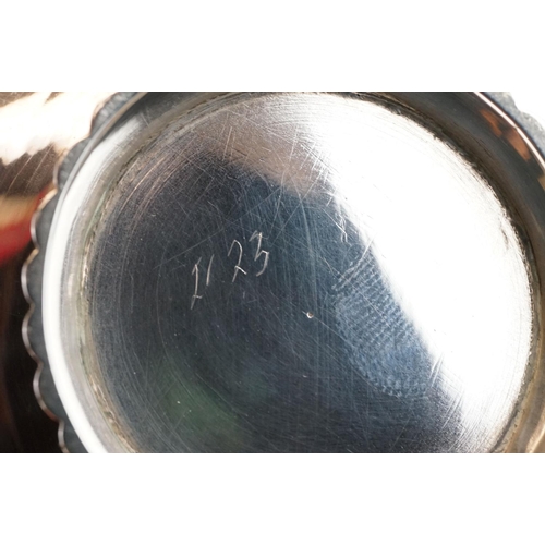 410 - Pair of silver footed trinket dishes, plain polished, stamped silver, diameter approx 10cm; together... 