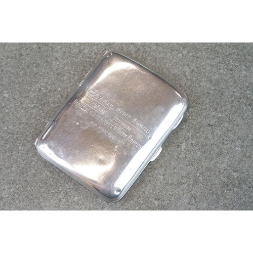 458 - Group of silver items to include a George V silver cigarette case, early 20th century silver peppere... 