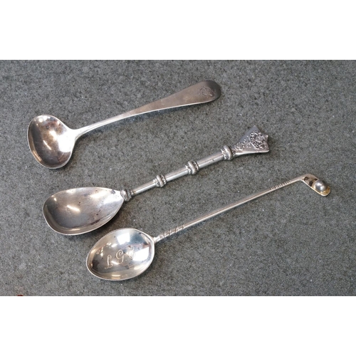 482 - Collection of silver souvenir teaspoons and pickle forks from around the world, to include paste and... 