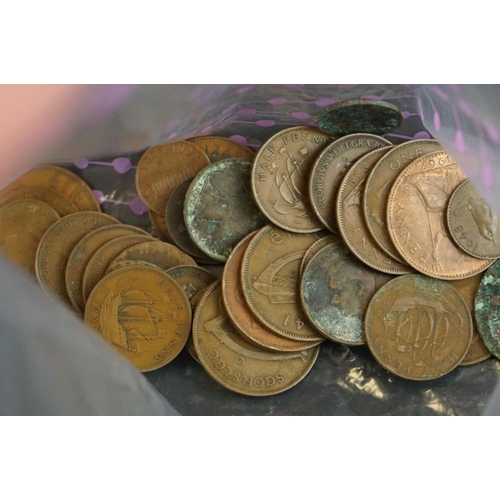 144 - A collection of mainly British pre decimal coins to include pre 1947 silver examples together with a... 