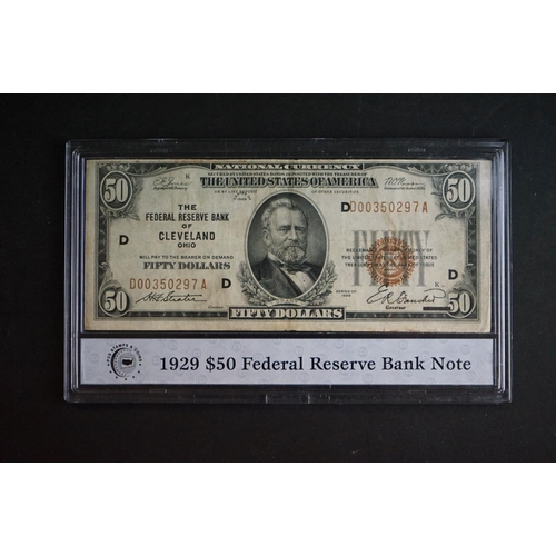 145 - The United States of America complete denomination set of 1929 Federal Reserve Banknotes, all slab m... 