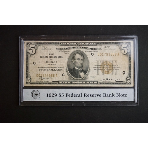 145 - The United States of America complete denomination set of 1929 Federal Reserve Banknotes, all slab m... 