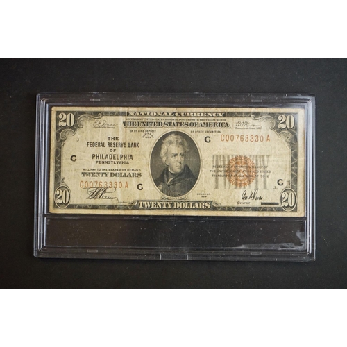 145 - The United States of America complete denomination set of 1929 Federal Reserve Banknotes, all slab m... 