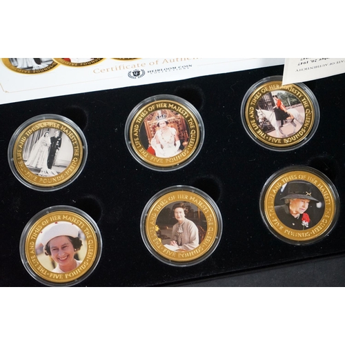 146 - The Life and Times of Her Majesty the Queen Elizabeth II 90th Birthday photographic £5 six coin coll... 